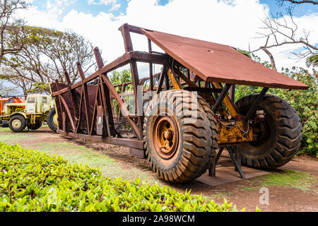 Pu‘unene Sugar Museum & Mill, Cane Hauler Stock Photo