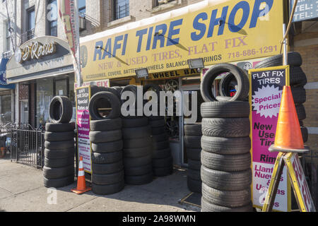 Rafi's Tire Shop on Fort Hamilton Parkway in Brooklyn, New York. Stock Photo