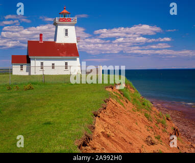 Wood Islands Lighthouse, Prince Edward Island, Canada, Northumberland Strait, Atlantic Ocean, Canadian Mari times Stock Photo