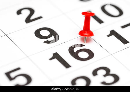 calendar date with number sixteen Stock Photo - Alamy