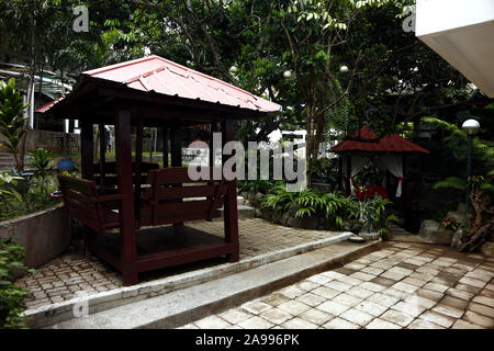 ANTIPOLO CITY, PHILIPPINES - NOVEMBER 13, 2019: Beautiful outdoor garden of a popular tourist destination resort in Antipolo City, Philippines. Stock Photo