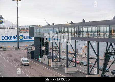 Eckerö line ferry from Tallinn approaching West terminal passenger terminal  in Helsinki Finland Stock Photo - Alamy