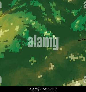Abstract background with camouflage khaki colors and pixelated s Stock Vector