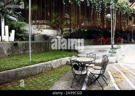 ANTIPOLO CITY, PHILIPPINES - NOVEMBER 13, 2019: Beautiful outdoor garden of a popular tourist destination resort in Antipolo City, Philippines. Stock Photo