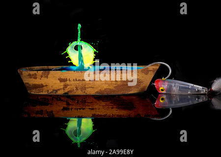 Creative Water Drop That Resembles The Mast On A Boat Stock Photo