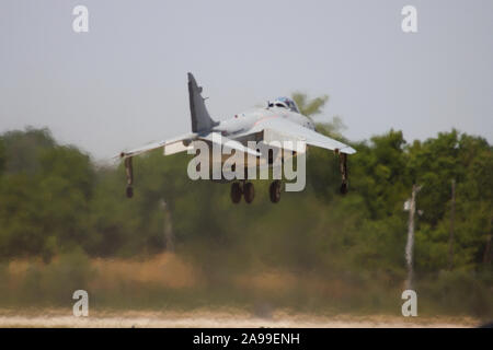 A British Aerospace Sea Harrier performs a demo at the 2012 Dayton Airshow. Stock Photo