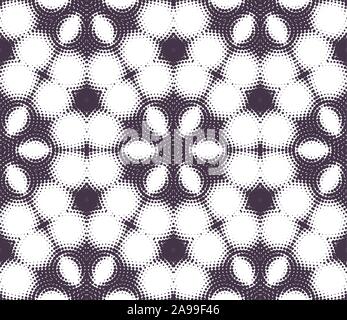 Seamless pattern with geometric dotted tiles and arabic pattern grid for abstract background Stock Vector