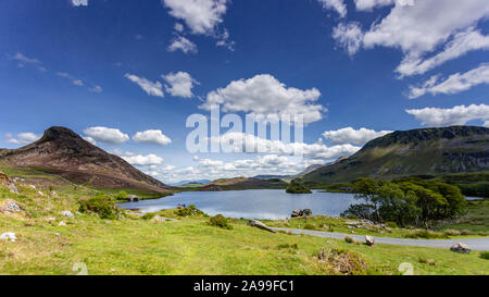 Cregennan Lakes on a sunny day in the Snowdonia National Park, Wales Stock Photo