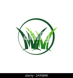 grass remover lawn mower logo design template vector illustration Stock Vector