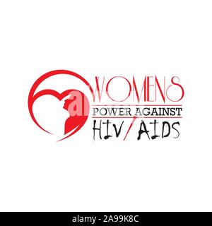 woman against HIV/AIDS letter the support for World aids day and national HIV/AIDS and aging awareness month concept Stock Vector