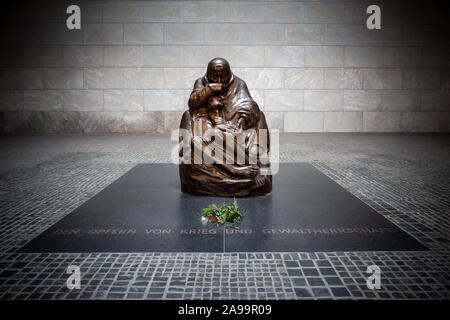 Kathe Kollwitz sculpture, mother with dead son, Neue Wache, Berlin, Germany Stock Photo