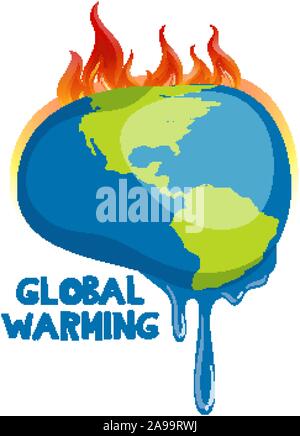 Global warming poster with melting earth Stock Vector Image & Art - Alamy