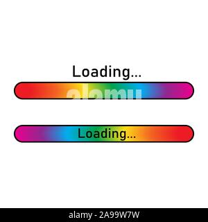 Loading icon - vector. Colorful loading icon isolated. Color vector loading line. Progress loading bar Stock Vector