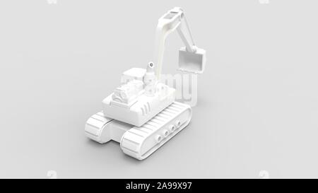 3d rendering of a toy excavator toy isolated in studio background Stock Photo