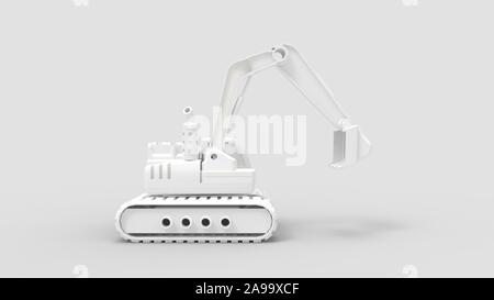 3d rendering of a toy excavator toy isolated in studio background Stock Photo