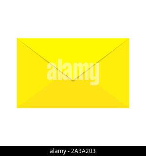 Envelope icon - vector. Yellow envelope isolated. Email symbol in flat style. Vector icon Stock Vector