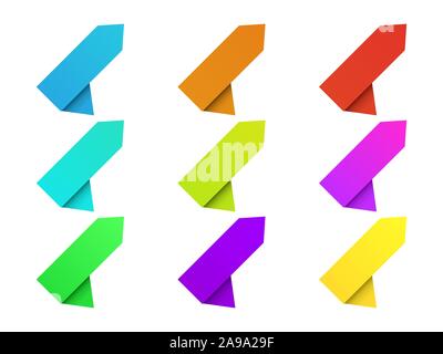 Set of vector paper banners. Colored elements of infographic design. Vector infographic elements isolated Stock Vector