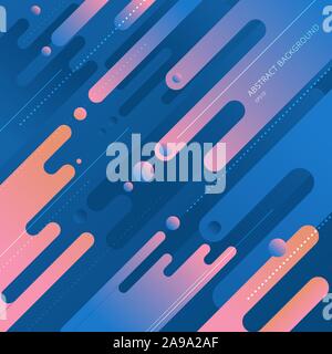 Abstract dynamic composition made of various color rounded shapes lines in diagonal rhythm. Vector illustration Stock Vector