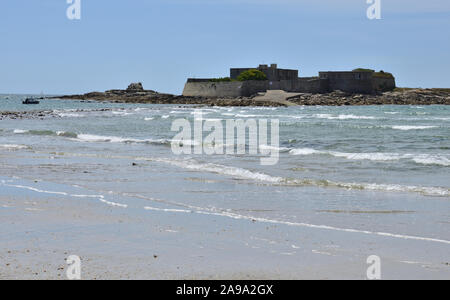 Fort-Bloqué is an attraction of the city of Ploemeur located in South Brittany. Country rich in natural heritage and typical neighborhoods Stock Photo