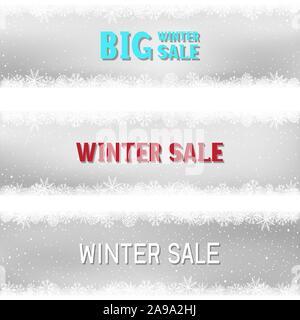 Winter sale snow pattern gray template Stock Vector