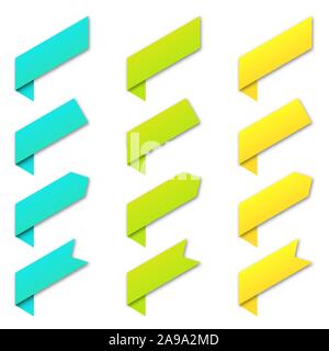 Set of vector paper banners. Colored elements of infographic design. Vector infographic elements isolated Stock Vector