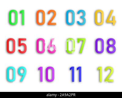 Colorful infographic numbers. Vector Infographic elements isolated. Numbers of steps with shadow. Stock Vector