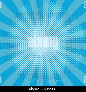 Winter snow round sunburst halftone blue pattern Stock Vector