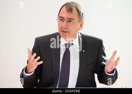 Stuttgart, Germany. 14th Nov, 2019. Dieter Kaufmann, CEO of the Diakonisches Werk Baden-Württemberg, takes part in a press conference of the Diakonie. Since 2015, more than 260 young Kosovars have begun training in nursing care for the elderly at Baden-Württembergische Diakonie, the welfare association of the Protestant Church. Credit: Tom Weller/dpa/Alamy Live News Stock Photo