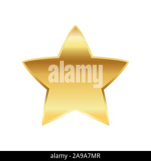 Golden star icon. Vector illustration. Golden star icon on white background. Stock Vector