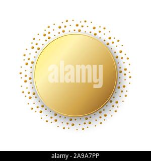 Gold sticker isolated. Vector illustration. Gold round label Stock Vector