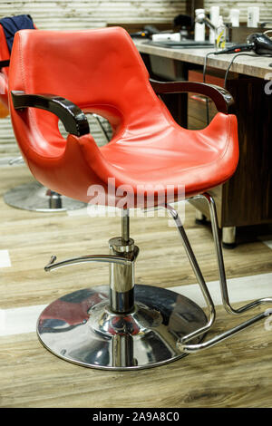 Empty Red Chairs At Barber Shop Stock Photo 273060728 Alamy