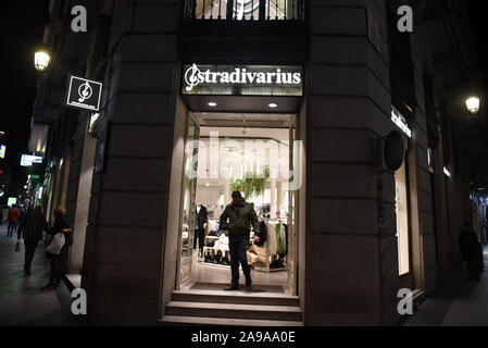 Spain. 13th Nov, 2019. Stradivarius shop seen on Preciados street in Madrid. Credit: John Miilner/SOPA Images/ZUMA Wire/Alamy Live News Stock Photo