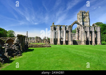 Fountains Abbey, Studley Royal, Nidderdale, North Yorkshire Stock Photo