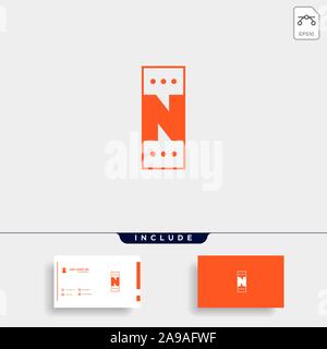 Letter N Chat Logo Template Vector Design Stock Vector