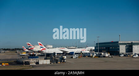 British Airways Aircraft at Terminal 5 London Heathrow Airport, England Stock Photo