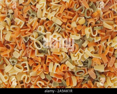 Close up of pasta made from letters, can be used as a background Stock Photo