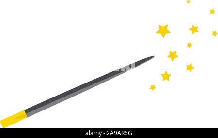A magical item. Wizard's magic wand. Vector illustration isolated on a white background.. Stock Vector