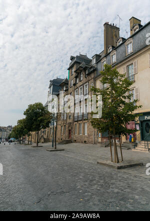 Rennes, Ille-et-Vilaine / France - 26 August 2019: the old historic city center of Rennes the capitol of Brittany Stock Photo