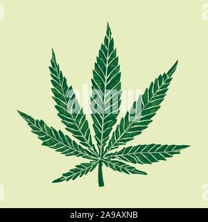 fresh cannabis sativa ganja fresh extraction oil CBD flat style illustration Stock Vector