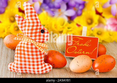 Happy Easter Label and decoration Stock Photo