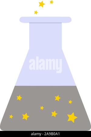 Test tube with magic potion. Magic potion. Chemical beaker on a white background.. Stock Vector