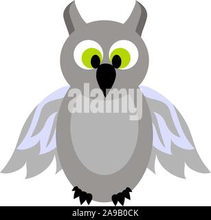 Owl vector illustration isolated on white background.. Stock Vector