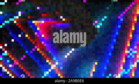 Computer generated 8 bit effect, colorful pixelated backdrop, 3d ...
