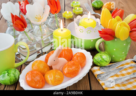 Easter table decoration Stock Photo
