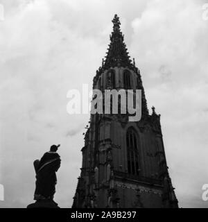 View to the cathedral at Bern, Switzerland 1950s. Stock Photo