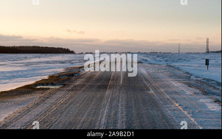 Snowy conditions Bodmin Moor Cornwall UK Stock Photo