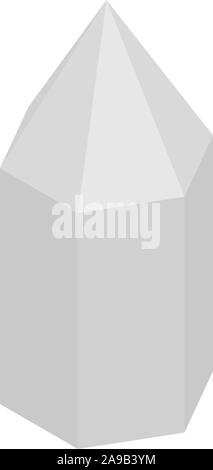 Grey crystal icon, isometric style Stock Vector