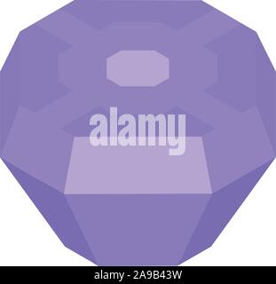 Purple gem stone icon, isometric style Stock Vector