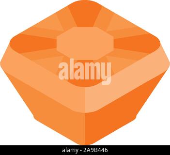 Citrine gem icon, isometric style Stock Vector