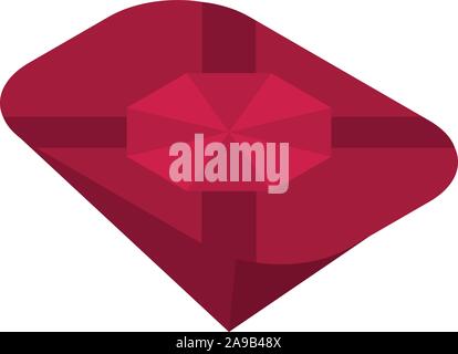 Ruby gemstone icon, isometric style Stock Vector